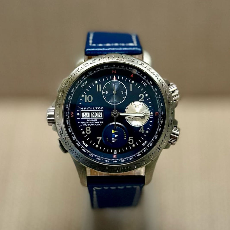 Hamilton Khaki Navy Regatta Chronograph SS Unique Men's Watch - $4K APR w/ COA!! APR57