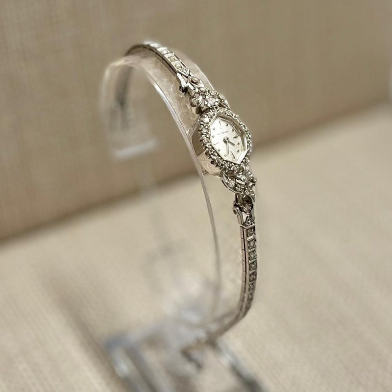 Wittnauer Solid White Gold With Diamonds Vintage Ladies Watch - $10K APR w/ COA! APR57