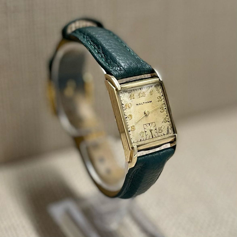 Waltham c. 1940s Very Beautiful & Unique Tank Gold Unisex Watch- $5K APR w/ COA! APR57
