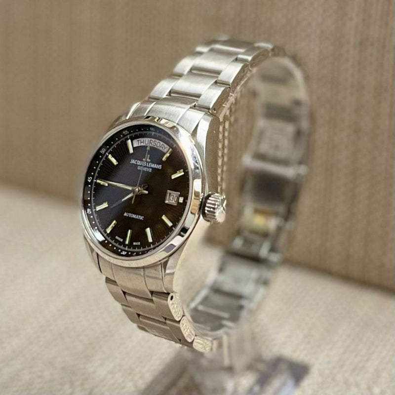 Jaques Lemans Geneve Sunburst Day-Date Feature Rare Men's Watch- $6K APR w/ COA! APR57