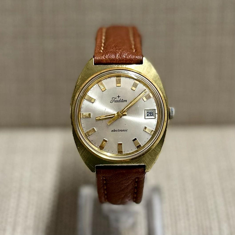 Tradition Electronic Gold c. 1960's Very Unique Men's Watch - $3.5K APR w/ COA!! APR57