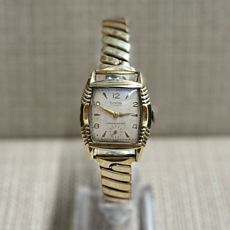 Clinton c. 1940s w/ Unique Case & Lugs Design Gold Ladies Watch- $4K APR w/ COA! APR57