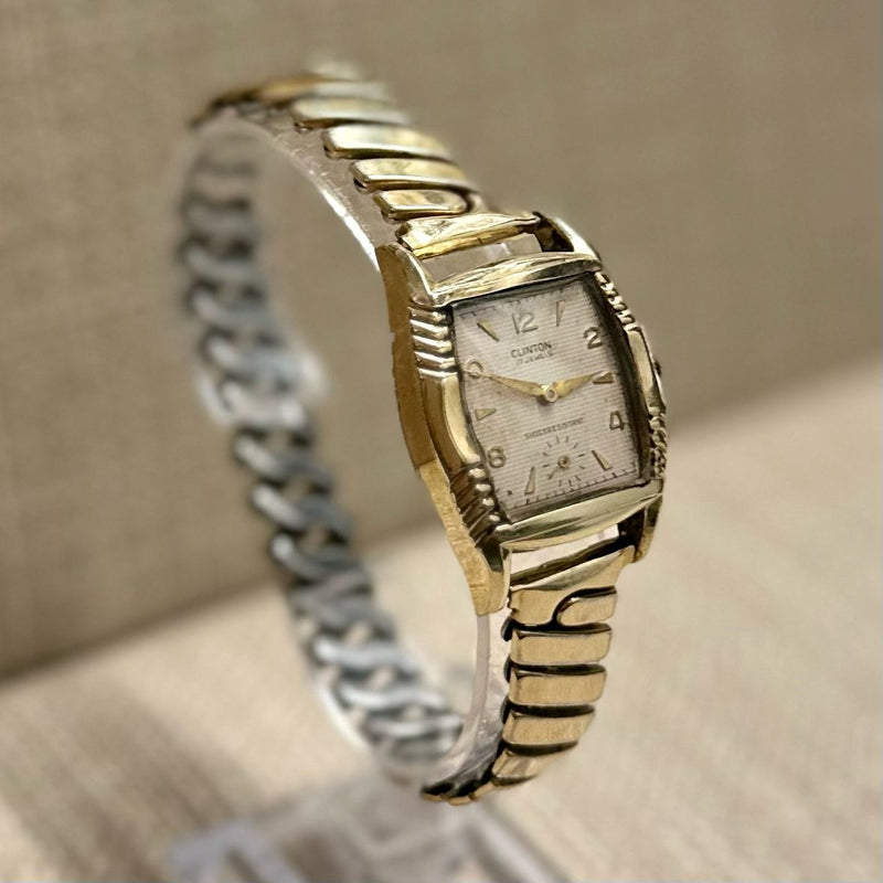 Clinton c. 1940s w/ Unique Case & Lugs Design Gold Ladies Watch- $4K APR w/ COA! APR57