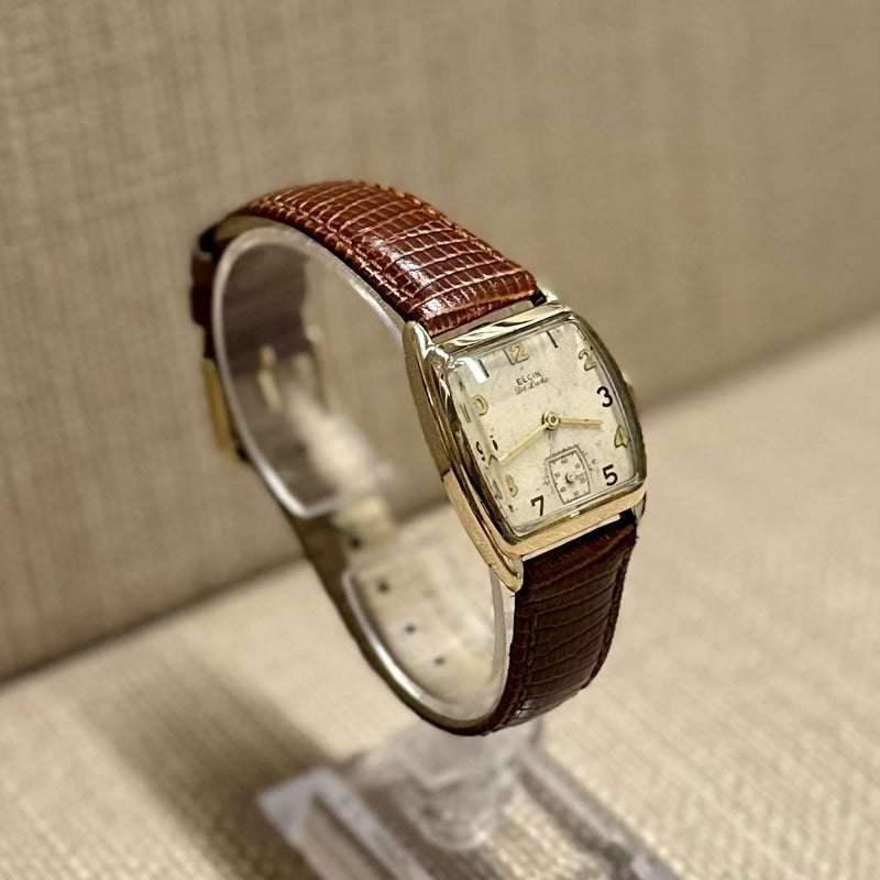 Elgin De Luxe c. 1950's Cushion Case Model Unique Men's Watch - $5K APR w/ COA!! APR57