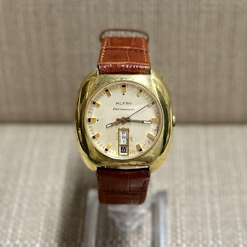 Alfry Periscope Rare Day-Date Model Gold & Heavy Men's Watch - $5K APR w/ COA!!! APR57