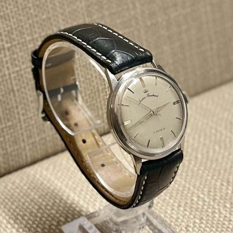 André Bouchard c. 1950s SS w/ Silver Dial Very Rare Men's Watch- $4K APR w/ COA! APR57