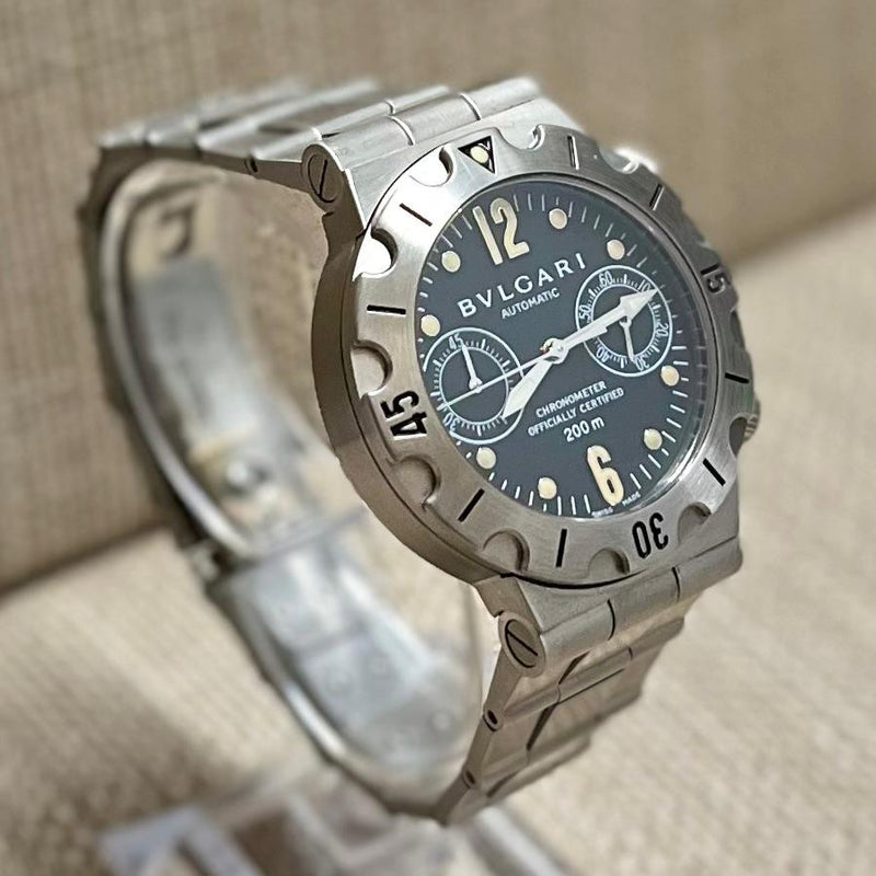BVLGARI SS Jumbo Chronograph Spectacular Brand New Men's Watch - $15K APR w/ COA! APR57