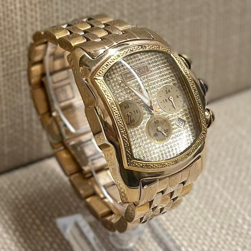 Techno Swiss Chronograph Full Diamond Style Gold Men's Watch - $5K APR w/ COA!!! APR57