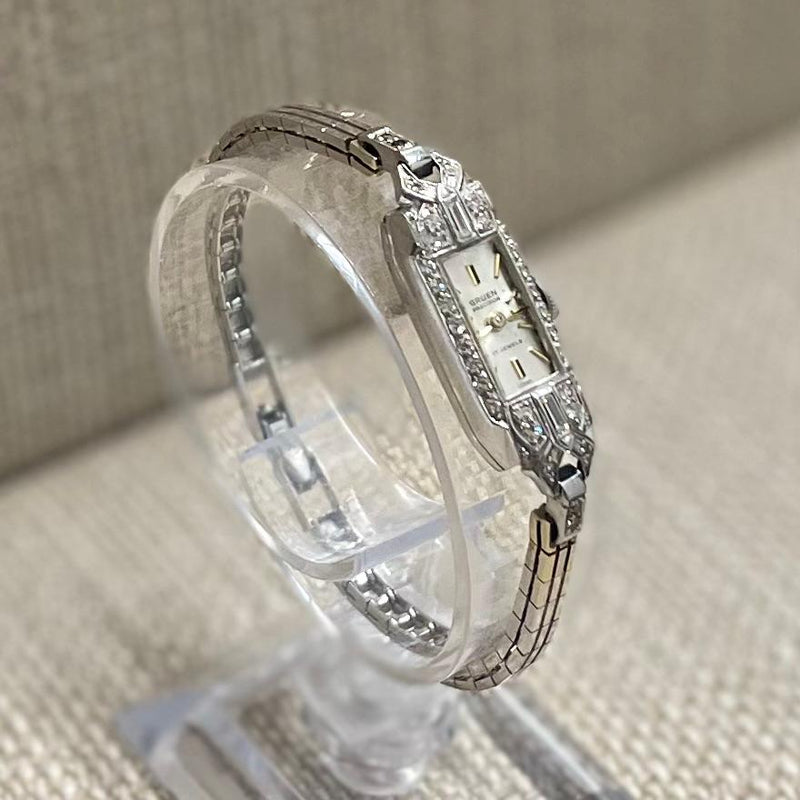 GRUEN Vintage Art Deco Style w/ 32 Diamond Rare Ladies Watch - $20K APR w/ COA!! APR57