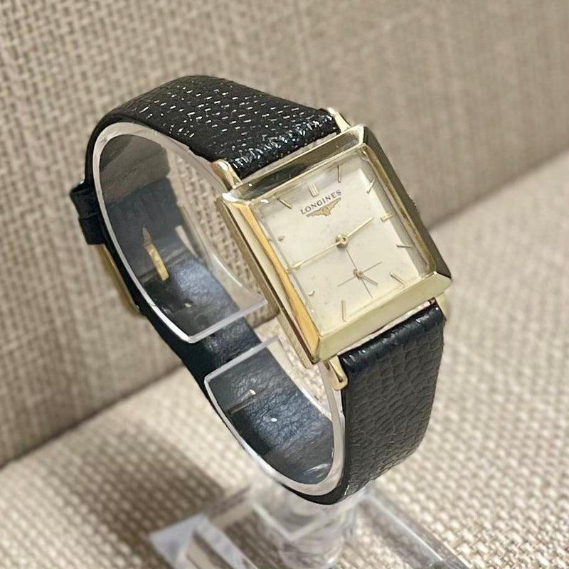 Longines Vintage Solid Gold Thick Square Case Rare Unisex Watch-$10K APR w/ COA! APR57