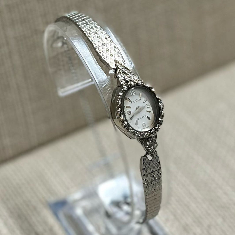 ELGIN Vintage SS Unique Ladies Wristwatch w/ 10 Diamond Bezel - $3K APR w/ COA!! APR57