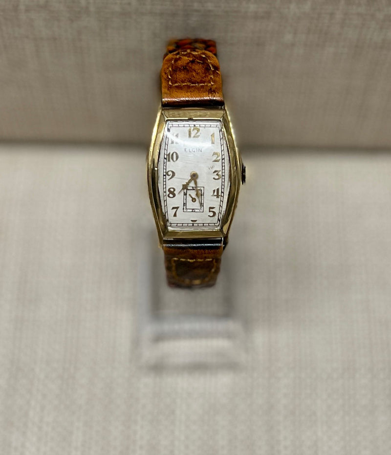 ELGIN Vintage Unisex Gold Watch Very Beautiful Tourneau Shape - $6K APR w/ COA!! APR 57