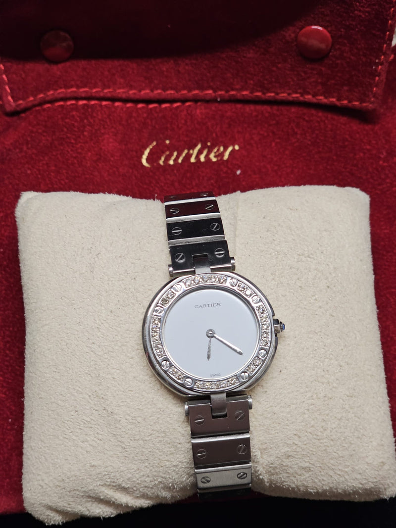 CARTIER SANTOS 28 Diamonds SS Beautiful Brand New Ladies Watch- $20K APR w/ COA! APR57