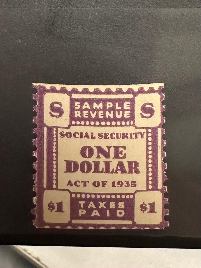 1935 SOCIAL SECURITY TAX  REVENUE STAMPS THE RAREST PERFECT SET - 8K APR w/ COA! APR57
