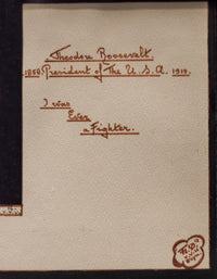 Theodore Dz. Vandervelden, Original Portrait of President Theodore Roosevelt , 1916 Mixed Media on Paper - $2K APR Value w/ CoA! APR 57