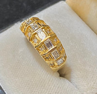 Incredible Solid Yellow Gold Multi-cut Diamond Semi Dome Ring - $16K Appraisal Value w/CoA} APR57