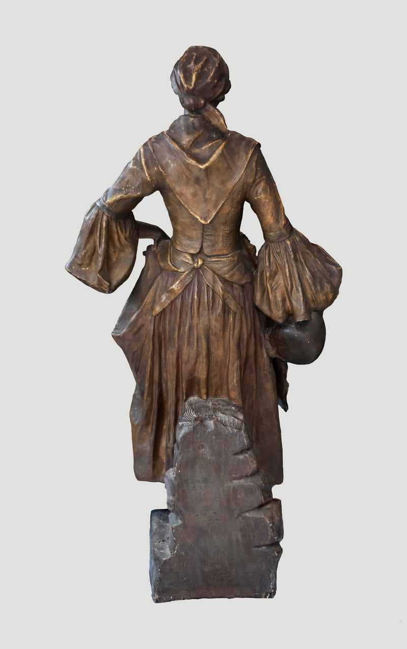 Désurmont for Goldscheider, c.1890 Polychrome Terracotta Statue of a Woman -w/CoA- & $15K APR Value!+ APR 57