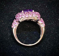 De Grisogono Incredible 18K White Gold Purple Sapphire & Pink Sapphire Cocktail Ring - $30K Appraisal Value w/CoA} APR57