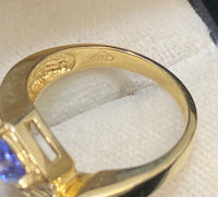 High-end Designer Solid Yellow Gold Tanzanite & 35-Diamond Ring - $20K Appraisal Value w/CoA} APR57