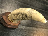 Scrimshaw Whale Tooth/Rare 1800s Spiritual Engravings/Victorian Art/APR $15k!!!^ APR 57
