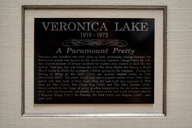 Veronica Lake 1944 Autographed Gelatin Silver Print Memorabilia -w/CoA- & $6K APR Value!+ APR 57