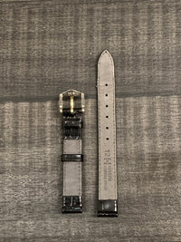 Black Crocodile Shiny Watch Strap w/ Silver Tone Buckle - $700 APR VALUE w/ CoA! ✓ APR 57