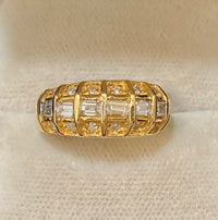 Incredible Solid Yellow Gold Multi-cut Diamond Semi Dome Ring - $16K Appraisal Value w/CoA} APR57