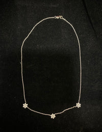 Unique VCA style Designer Solid White Gold with 21 Diamonds Flower Necklace - $12K Appraisal Value w/CoA} APR57
