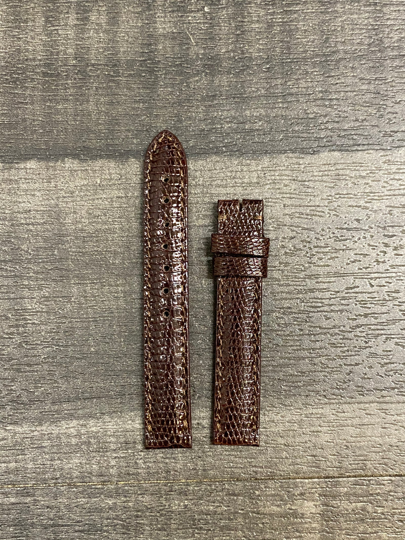 CARTIER Brown Padded Lizard Leather Watch Strap - $650 APR VALUE w/ CoA! ✓ APR 57
