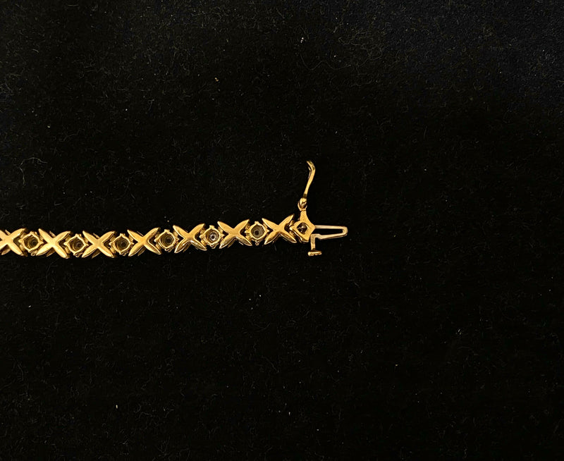 Unique Designer’s Solid Yellow Gold with Diamonds Tennis Bracelet $15K Appraisal Value w/CoA} APR57