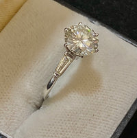 Unique Platinum & Diamond Accent Engagement Ring - $70K Appraisal Value w/CoA} APR57