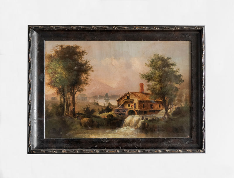 WC, "River Mill", Oil Painting, c. 1872. 19th Century Art - Appraisal Value: $30K * APR 57
