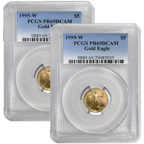 1/10 oz Proof American Gold Eagle Coin PCGS PR69 DCAM (Random Year) APR 57