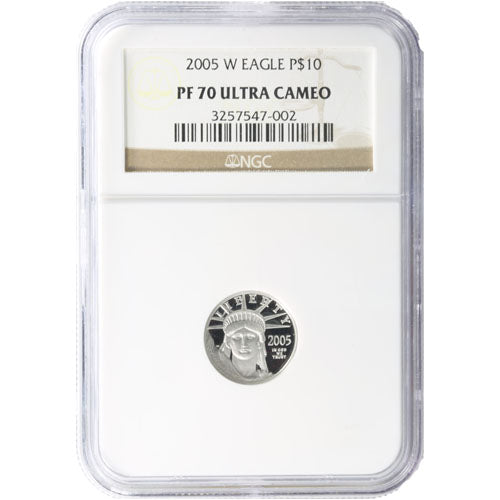 1/10 oz Proof American Platinum Eagle Coin NGC PF70 UCAM (Random Year, Varied Label) APR 57