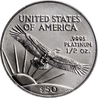 1/2 oz American Platinum Eagle Coin (Random Year, BU) APR 57