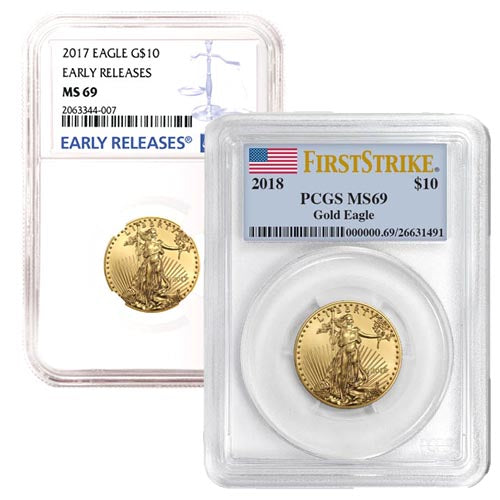 1/4 oz American Gold Eagle MS69 (Random Year, Varied Label, PCGS or NGC) APR 57
