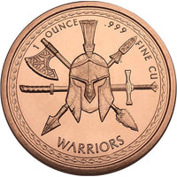 1 oz Aztec Warrior Copper Round (New) APR 57
