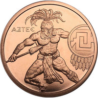 1 oz Aztec Warrior Copper Round (New) APR 57