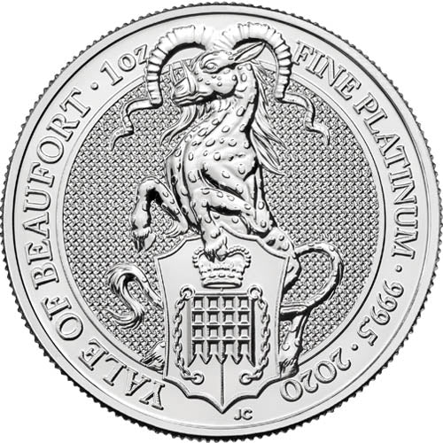 2020 1 oz British Platinum Queen’s Beast Yale Coin (BU) APR 57