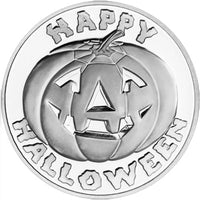 1 oz SilverTowne Happy Halloween Pumpkin Silver Round (New) APR 57