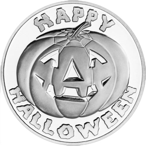 1 oz SilverTowne Happy Halloween Pumpkin Silver Round (New) APR 57