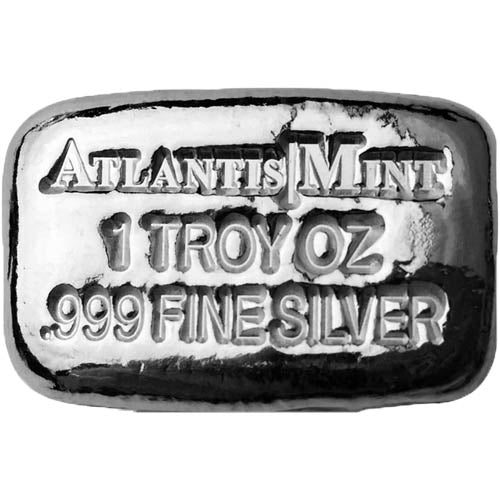 1 oz Atlantis Hand Poured Loaf Silver Bar (New) APR 57