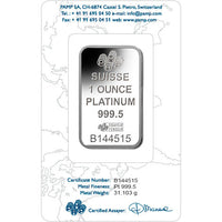 1 oz PAMP Suisse Fortuna Platinum Bar (New w/ Assay) APR 57