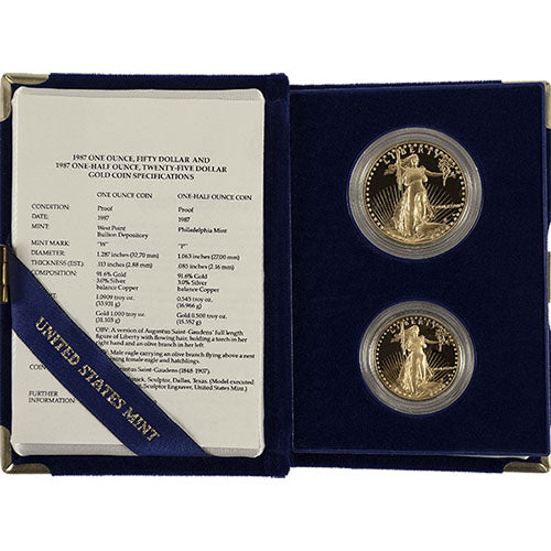 1.5 oz 2-Coin Proof American Gold Eagle Set (Random Year, Box + CoA) APR 57