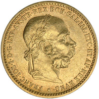 10 Corona Austrian Gold Coin (AU+, Random Year) APR 57