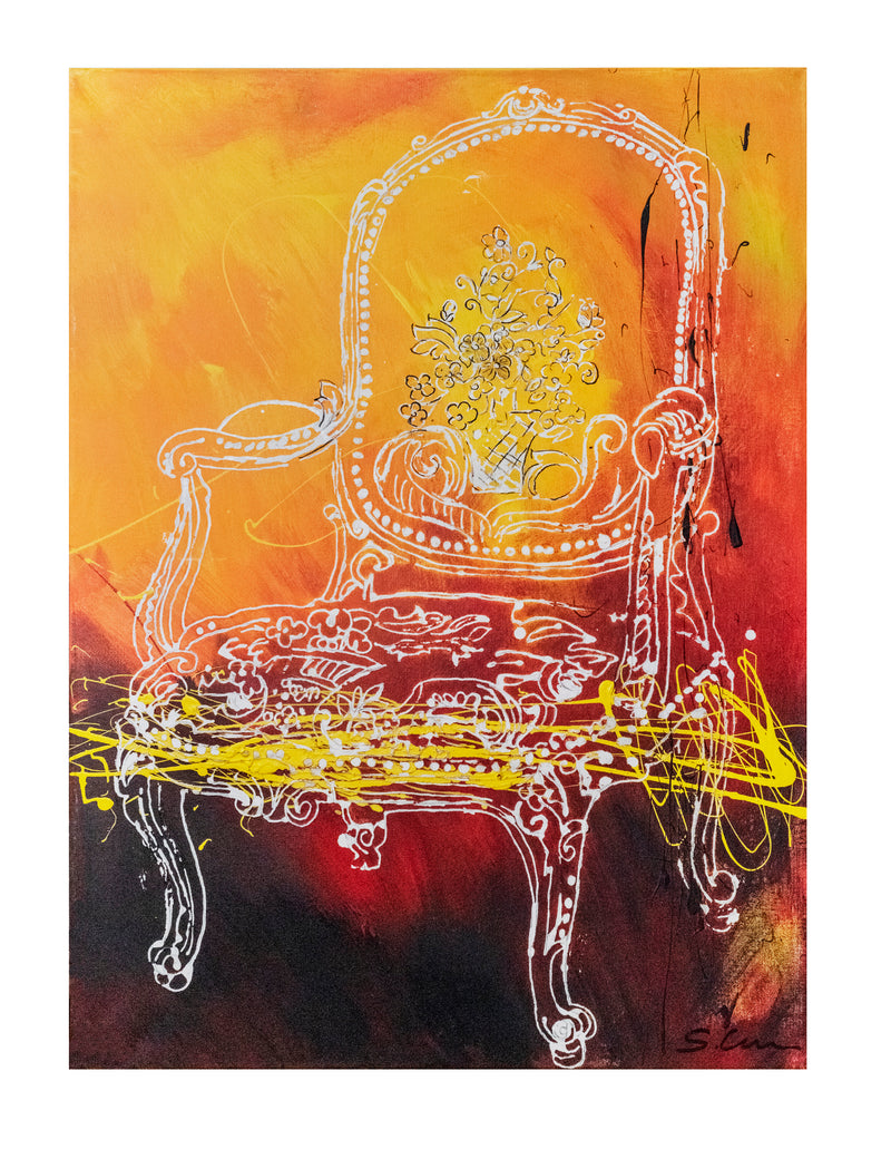 Sandrine Comas, 'The Chair,' Acrylic & Lacquer on Canvas, Contemporary - Appraisal Value: $6K! APR 57