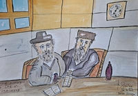 BLESSINGS AFTER MEALS Watercolor Painting ABE SHAINBERG - $800.00 Appraisal Value APR57