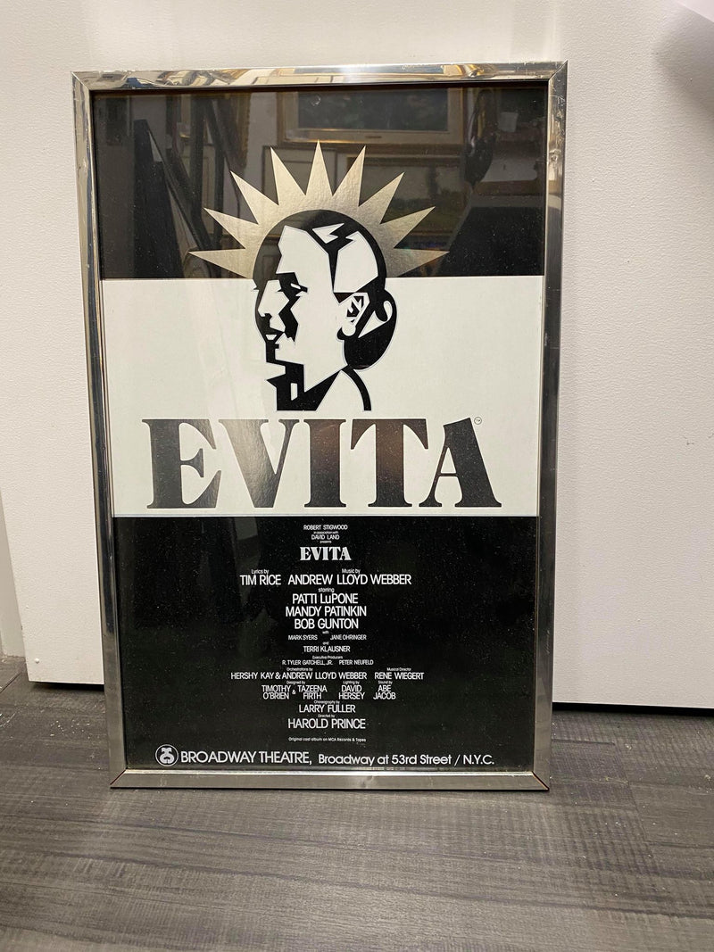 Original 1979 EVITA Broadway Theatre Window Card Poster -w/CoA- & $1.5K APR!+ APR 57
