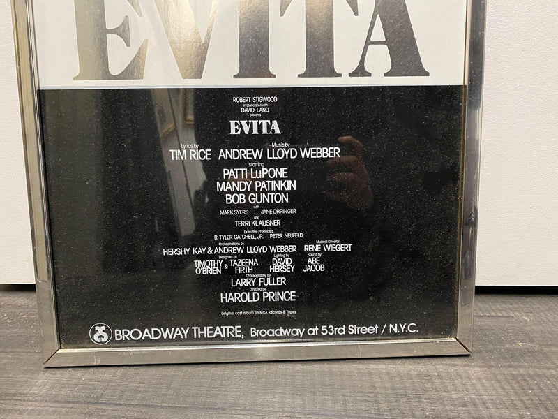 Original 1979 EVITA Broadway Theatre Window Card Poster -w/CoA- & $1.5K APR!+ APR 57