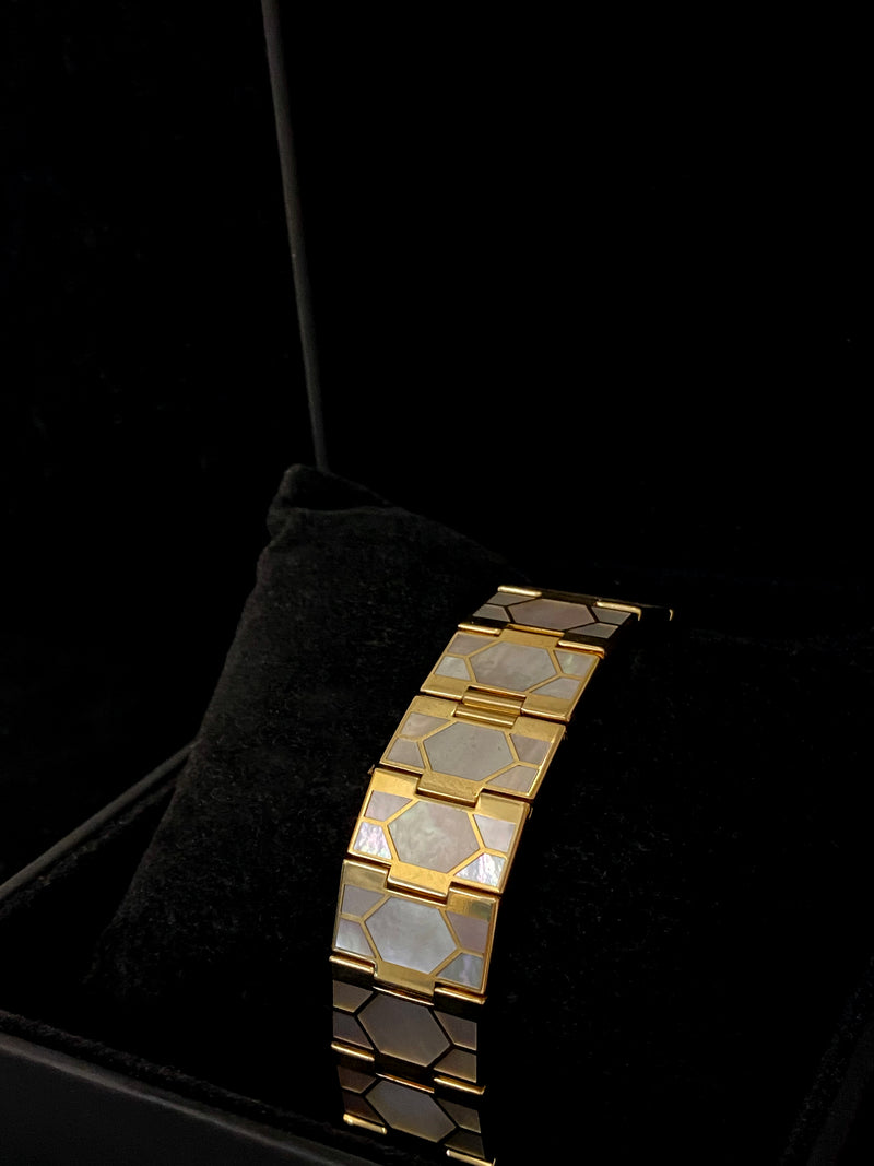 RAVEL Solid 18K Yellow Gold Wristwatch w/ Mother of Pearl Inlay Bracelet & Diamond Pearl Dial - $80K APR Value w/ CoA! APR 57